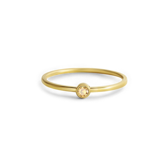 Bague empilable minimaliste sertie de pierres de naissance de novembre