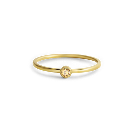 Bague minimaliste à empiler avec pierres de naissance | Bague sertie clos