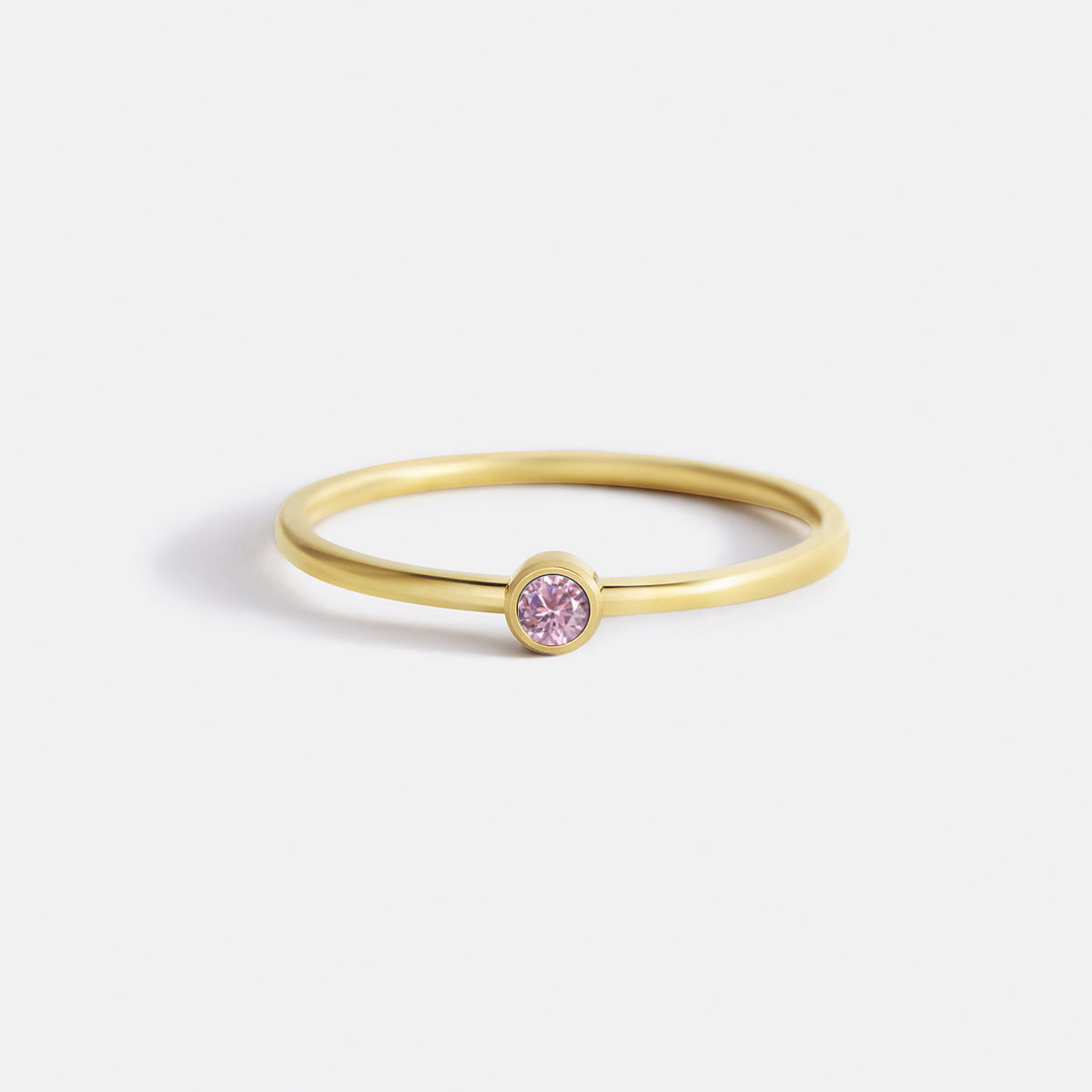 Bague minimaliste à empiler avec pierres de naissance | Bague sertie clos