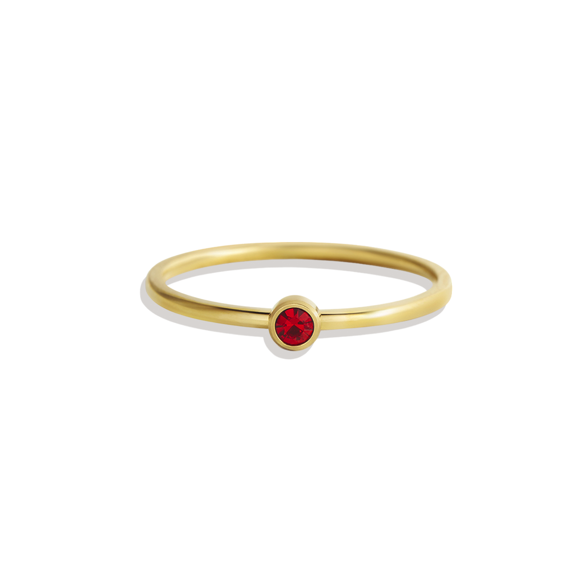 Bague minimaliste à empiler avec pierres de naissance | Bague sertie clos
