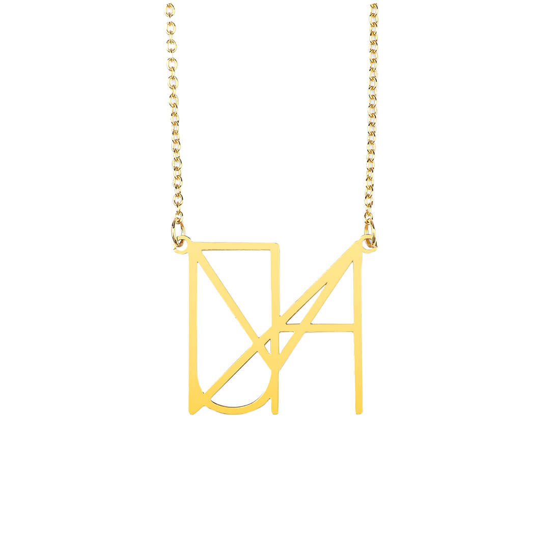 Collier minimaliste avec nom et monogramme