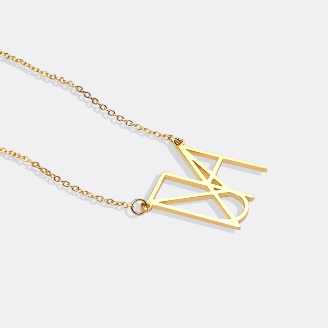 Collier minimaliste avec nom et monogramme