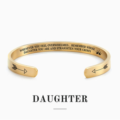 Souviens-toi de qui tu es et redresse ta couronne Bracelet manchette personnalisable 