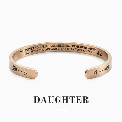 Souviens-toi de qui tu es et redresse ta couronne Bracelet manchette personnalisable 