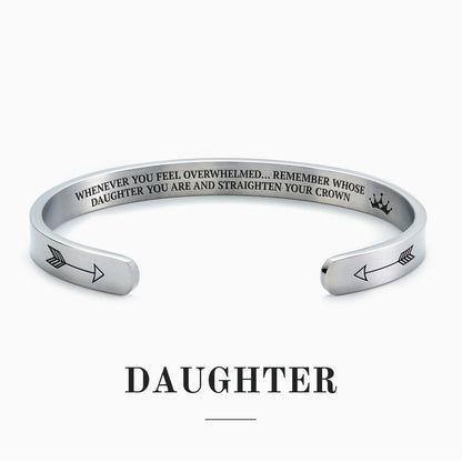 Souviens-toi de qui tu es et redresse ta couronne Bracelet manchette personnalisable 