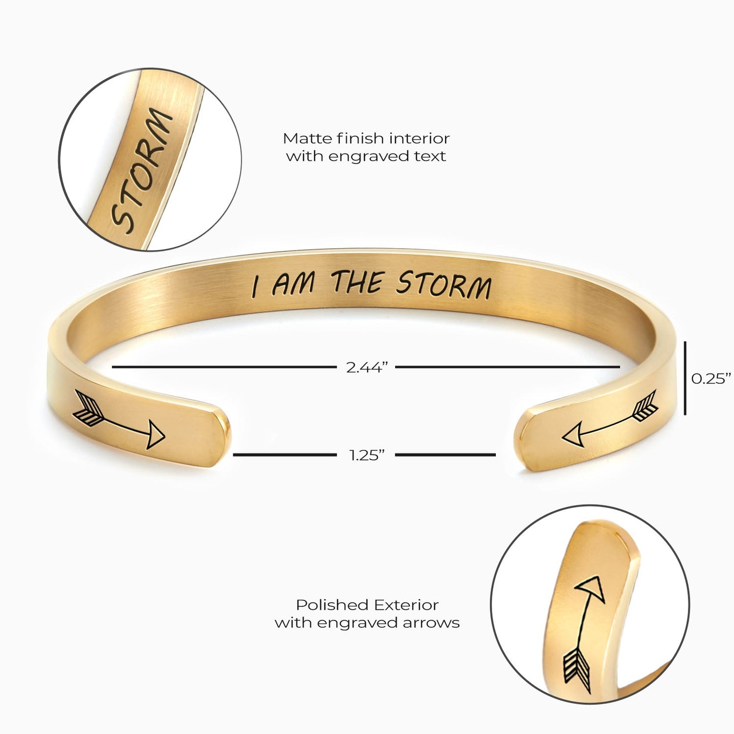 Bracelet manchette Je suis la tempête