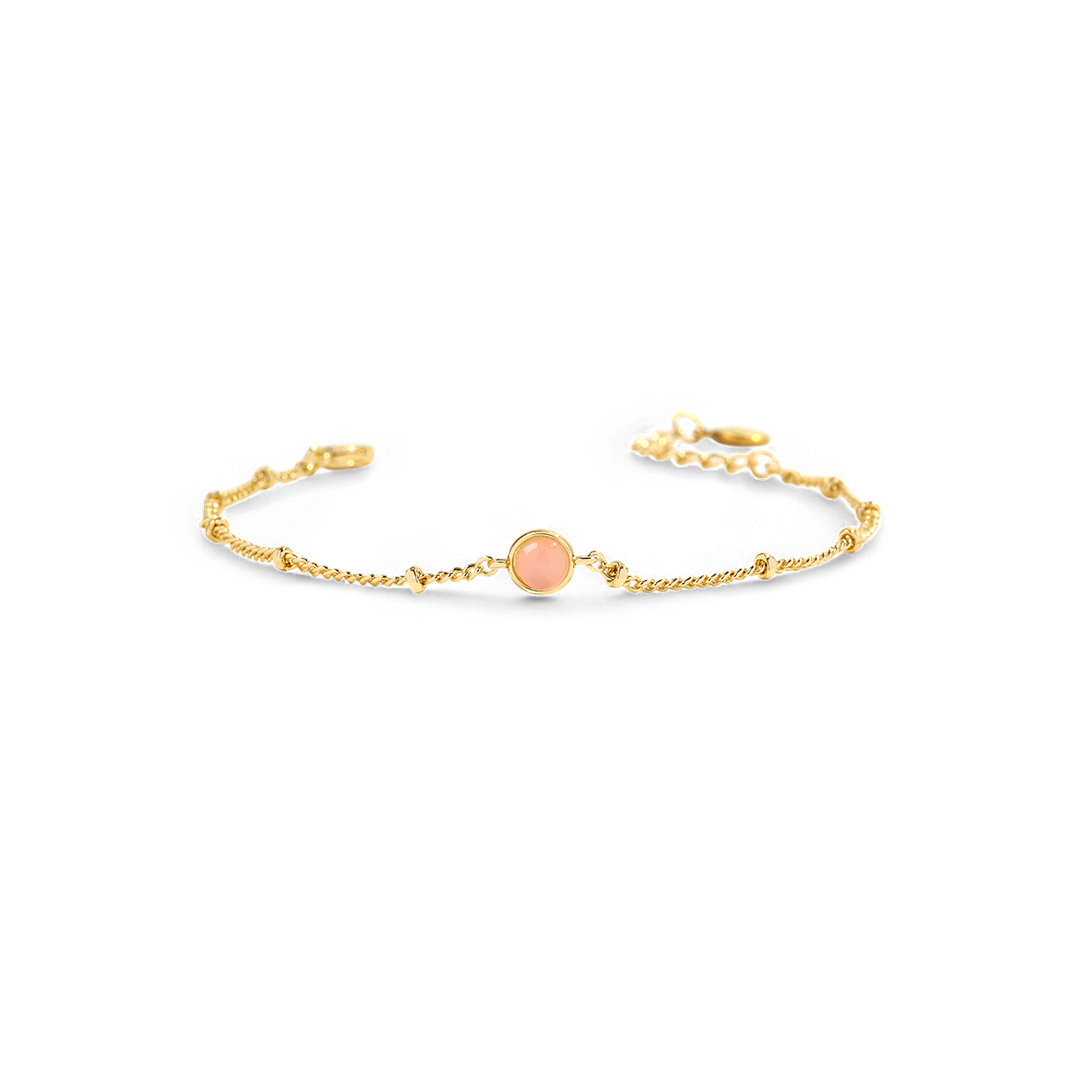 Bracelet en pierres précieuses de quartz rose