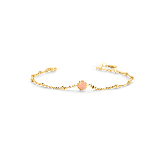 Bracelet en pierres précieuses de quartz rose
