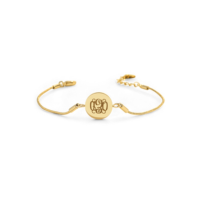 Monogram Initial Disc Bracelet
