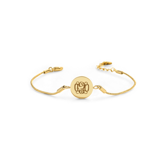 Monogram Initial Disc Bracelet