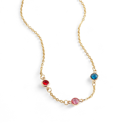 Collier multi-pierres avec pierres de naissance