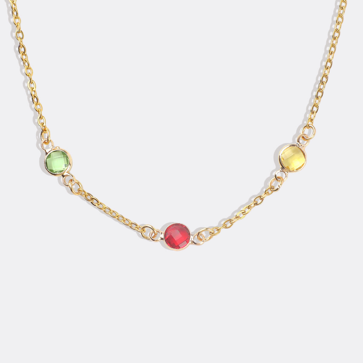 Collier multi-pierres avec pierres de naissance