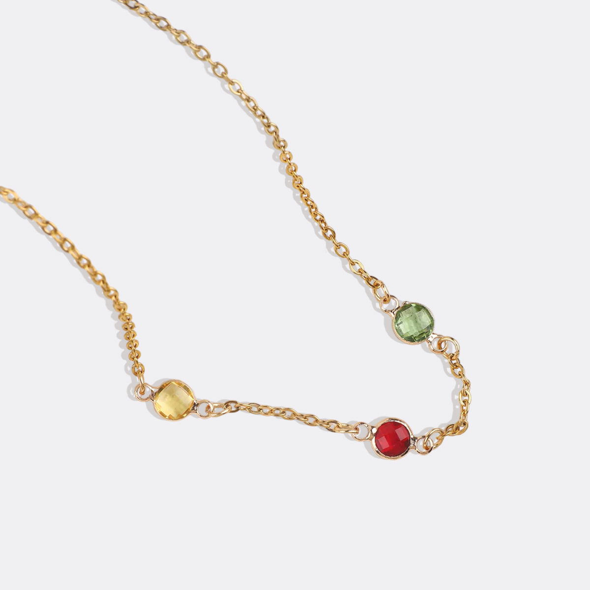 Collier multi-pierres avec pierres de naissance