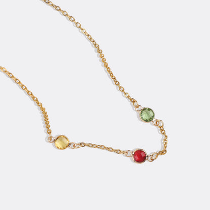 Collier multi-pierres avec pierres de naissance