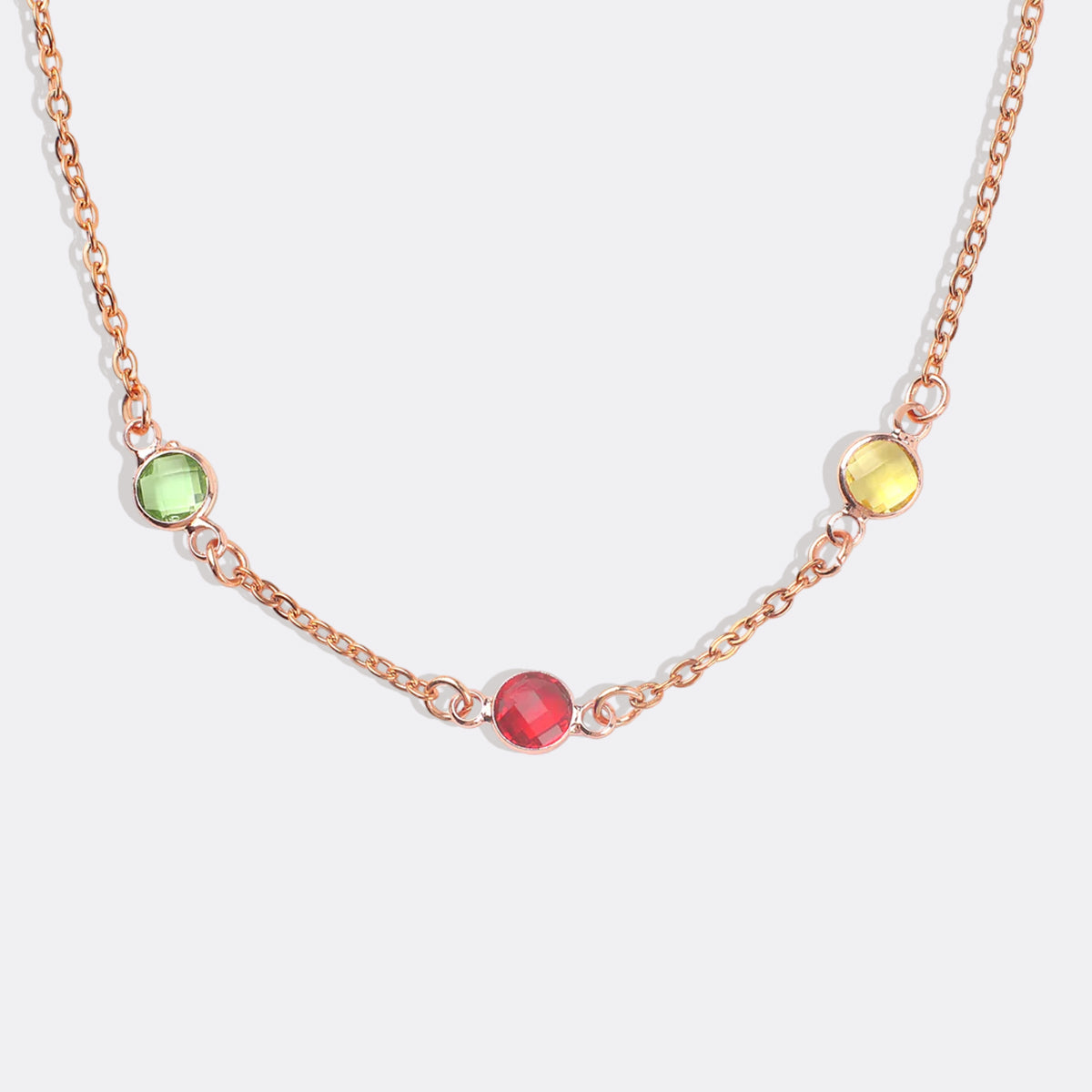 Collier multi-pierres avec pierres de naissance