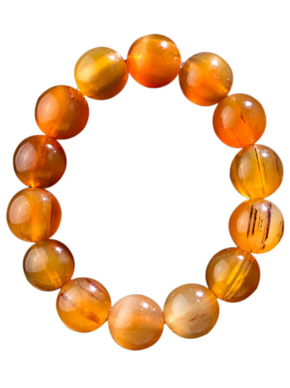 Tibetan Yak Horn Buddha Bead Bracelet 16-18mm