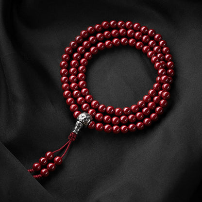 6mm Cinnabar 108 Bead Mala High-Quality Prayer Beads