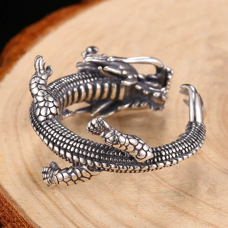 Men's 925 Silver Dragon Ring