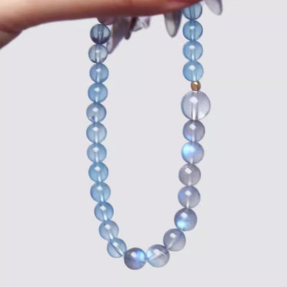 Aquamarine Bracelet Handmade Beaded Women's Crystal Jewelry