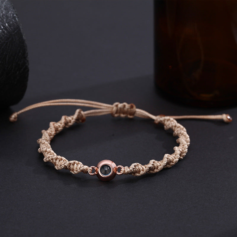 Bracelet tressé photo en spirale personnalisé