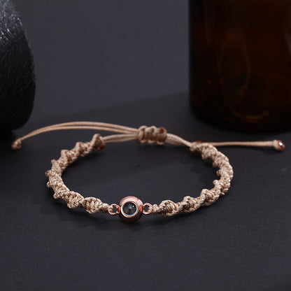 Bracelet tressé photo en spirale personnalisé