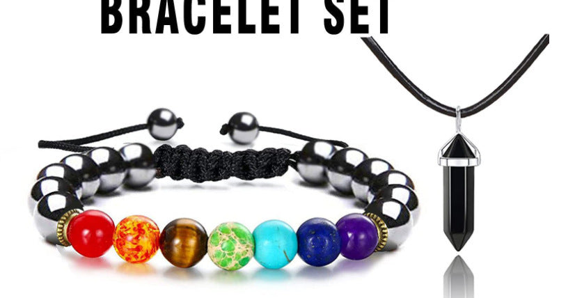 Seven Chakra Energy Bracelet Beaded Braided Healing Bracelet for Meditation