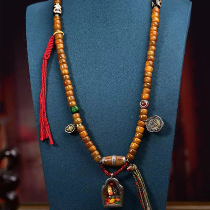 Tibetan Camel Bone 108 Mala Beads – Handcrafted Prayer Necklace