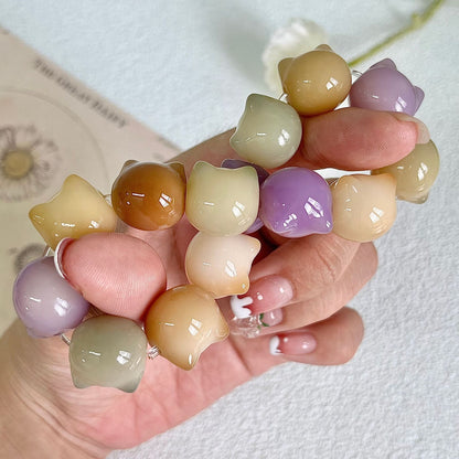 16mm Adorable Cat Head Bodhi Bracelet (Available in Multiple Colors)
