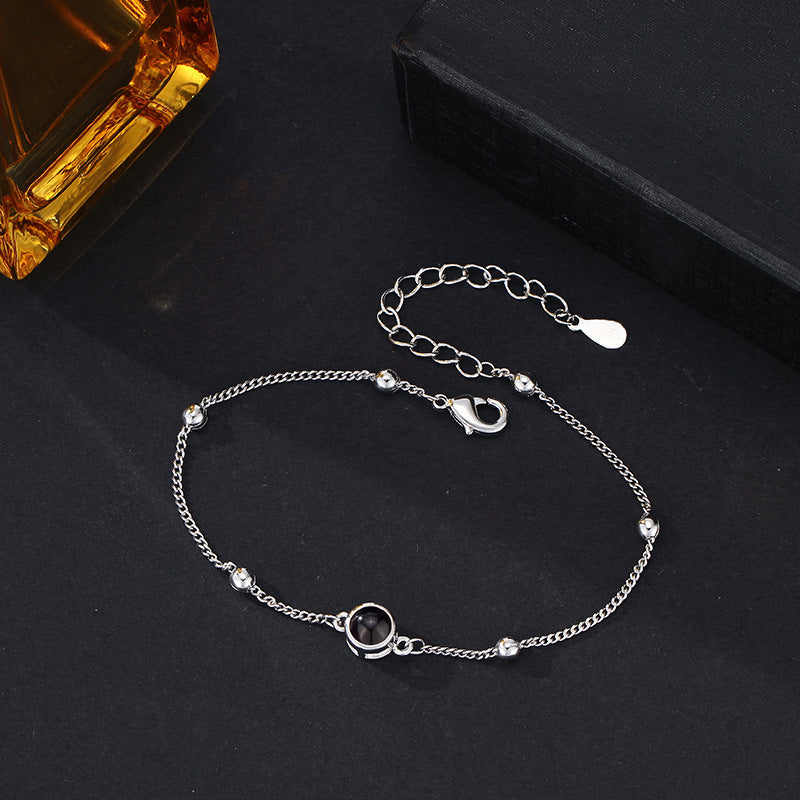 Personalisiertes Perlenarmband mit Foto im Inneren