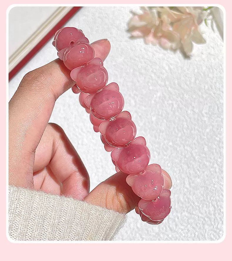 Bracelet Bodhi Ours Rose Fraise – 13 mm