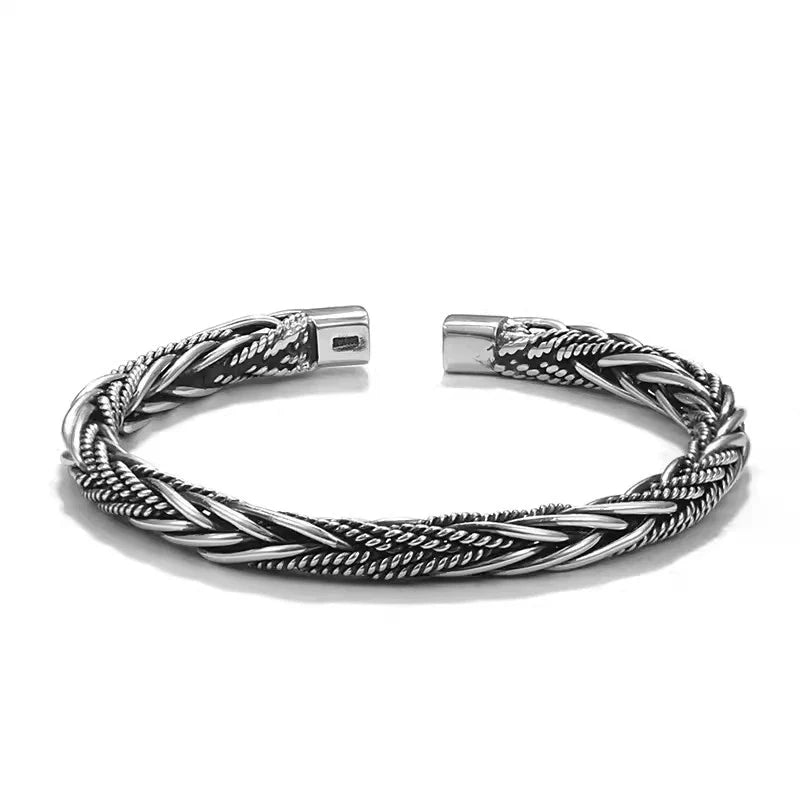Pure Silver Woven Vintage Bracelet