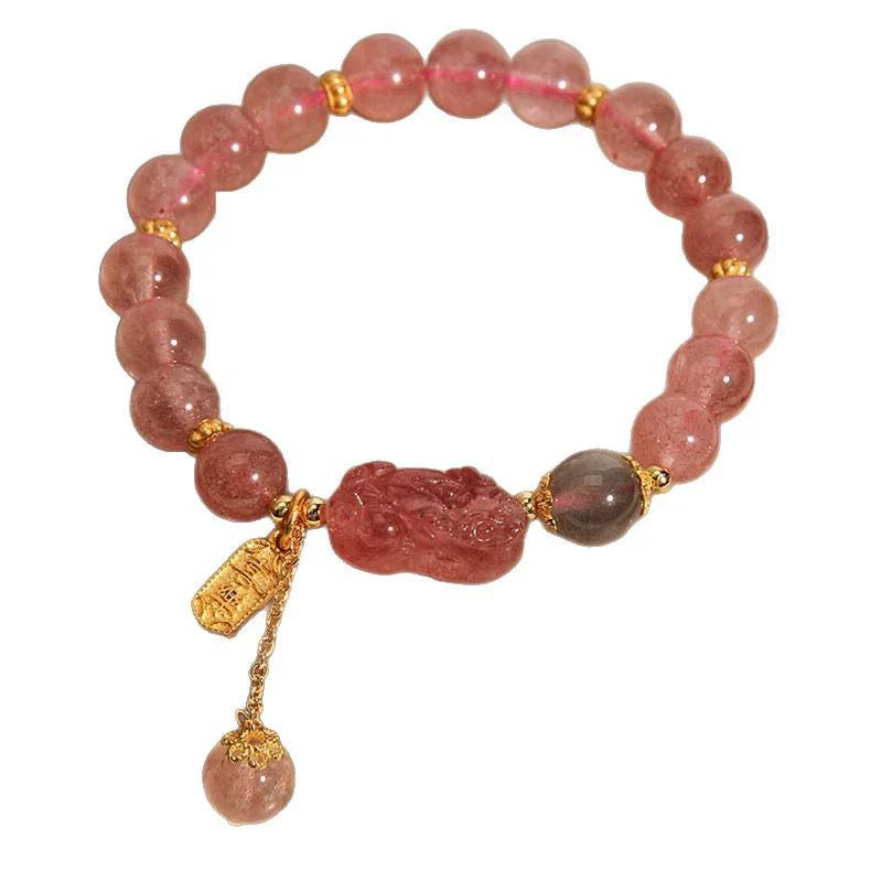 Strawberry Crystal Pixiu Prosperity Bracelet
