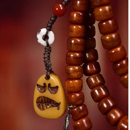 Mala tibétain en os de yak, 108 perles, perles en agate et accessoires Adai