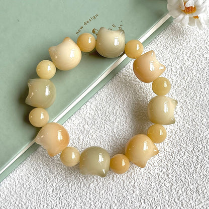 16mm Adorable Cat Head Bodhi Bracelet (Available in Multiple Colors)