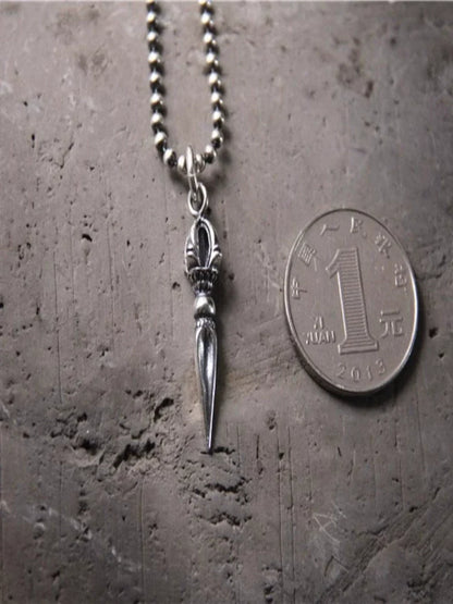 Vajra Pestle S925 Sterling Silver Retro Necklace Pendant