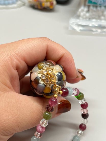 Multicolored Gemstone Corn Ornament for Mindfulness and Meditation