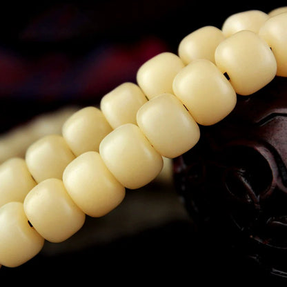 Tibetan-style Deer Bone Bracelet 108 Beads Mala for Meditation and Peace