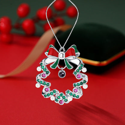 Personalisiertes Weihnachtsschleifenkranz-Fotoornament