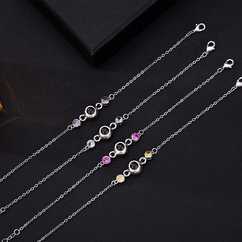 Personalisiertes Geburtsstein-Fotoarmband