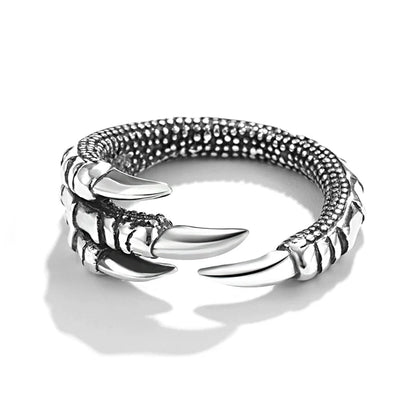 Adjustable Vintage 925 Silver Dragon Claw Ring