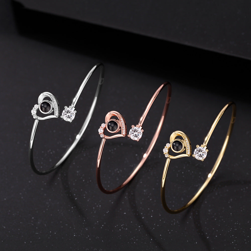 Personalisierter herzförmiger Foto-Armreif