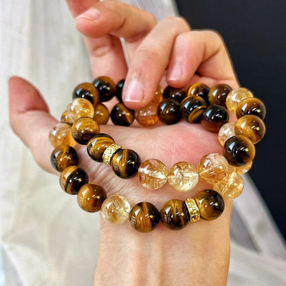 10MM New Maillard Style Natural Citrine Bracelet Natural Tiger's Eye Premium Bracelet