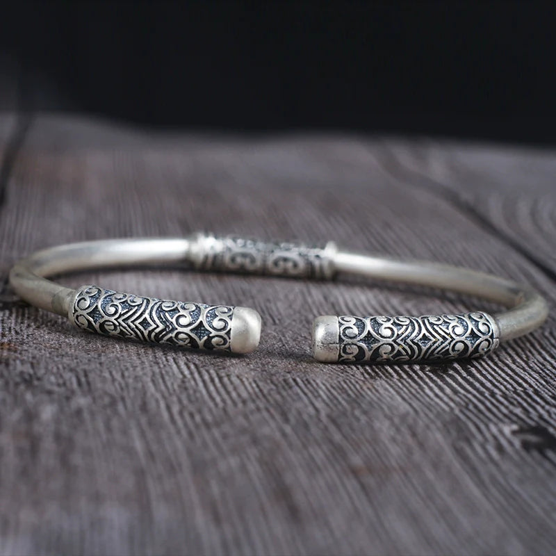 Bracelet réglable en argent sterling 999 pour couple Sun Wukong avec motif de sort de serrage