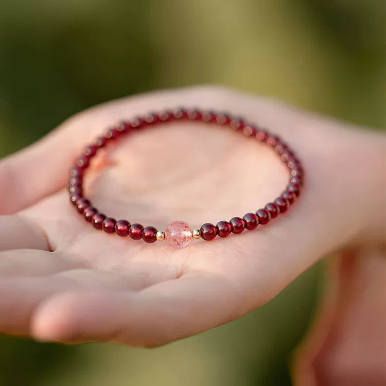 Natural Garnet Lucky Charm Healing Bracelet (Limited Edition)