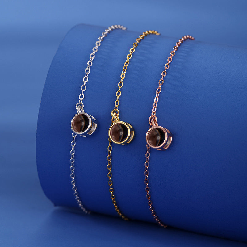 Bracelet cercle de projection photo personnalisé 