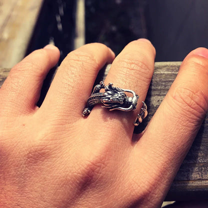 Men's 925 Silver Dragon Ring