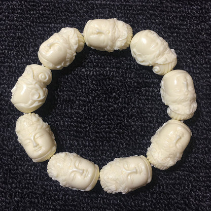 Ivory Nut Finely Carved Bracelets (Various Themes)