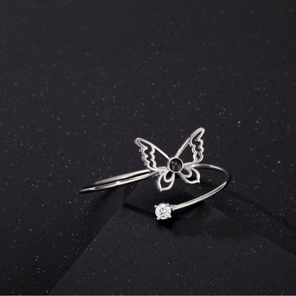 Personalized Hollow Butterfly Photo Bangle Bracelet