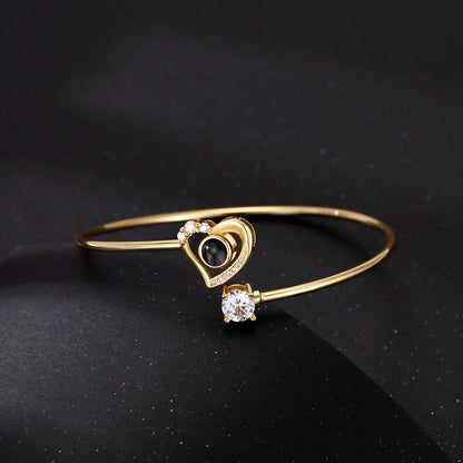 Bracelet photo personnalisé en forme de cœur