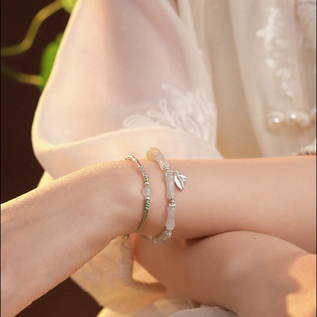 The Harmony and Strength Jade Bamboo Bracelet